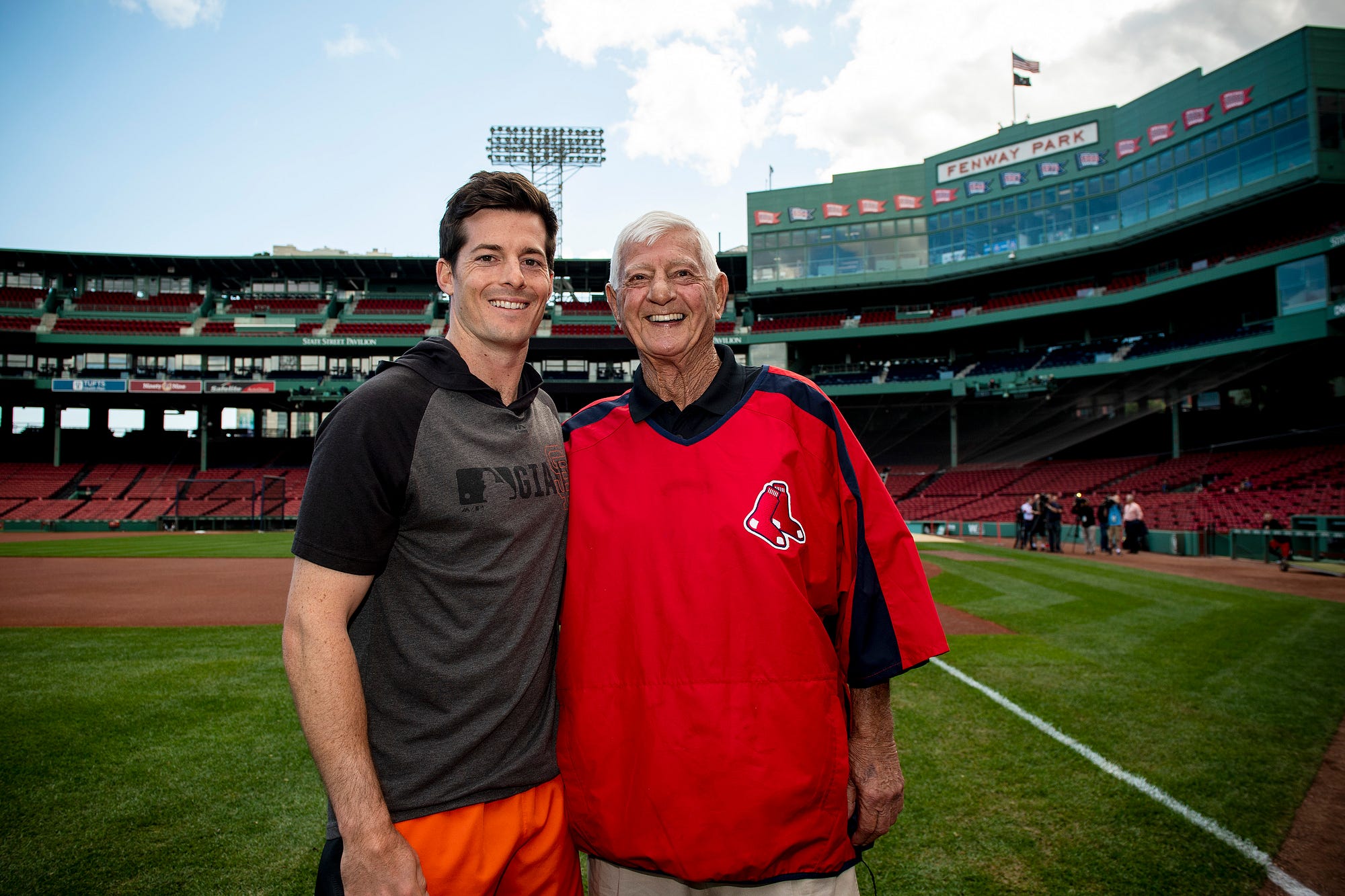 Boston Red Sox Photos: Carl Yastrzemski Throws First Pitch To