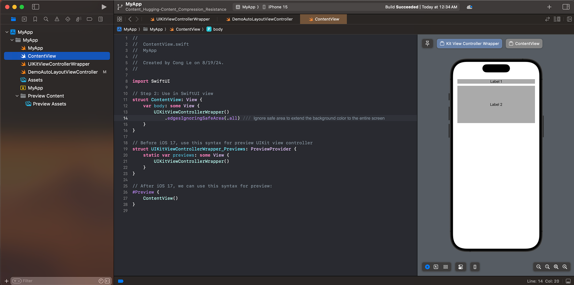 Adaptive UI Layouts in Swift: Understanding Content Hugging and