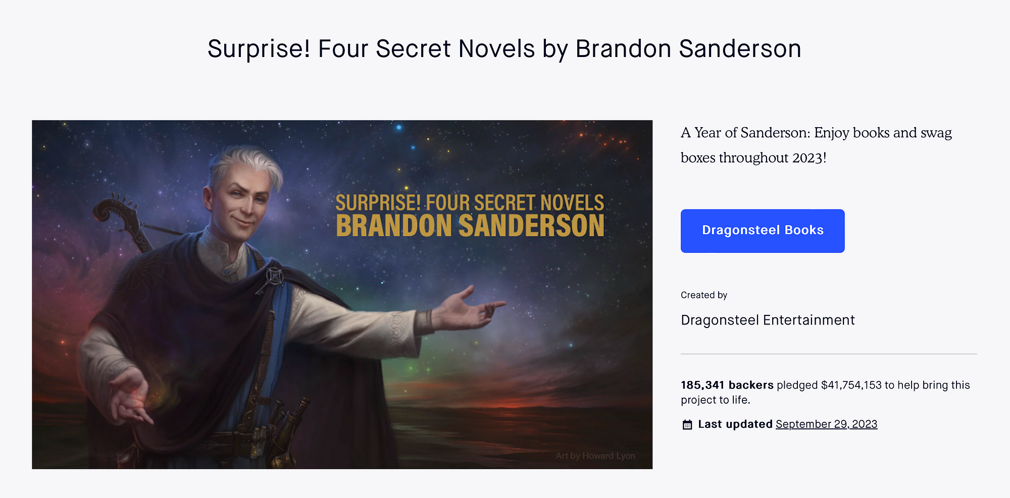 After raising $33 million on Kickstarter, Brandon Sanderson backs 316 other  crowdfunding projects - Tubefilter