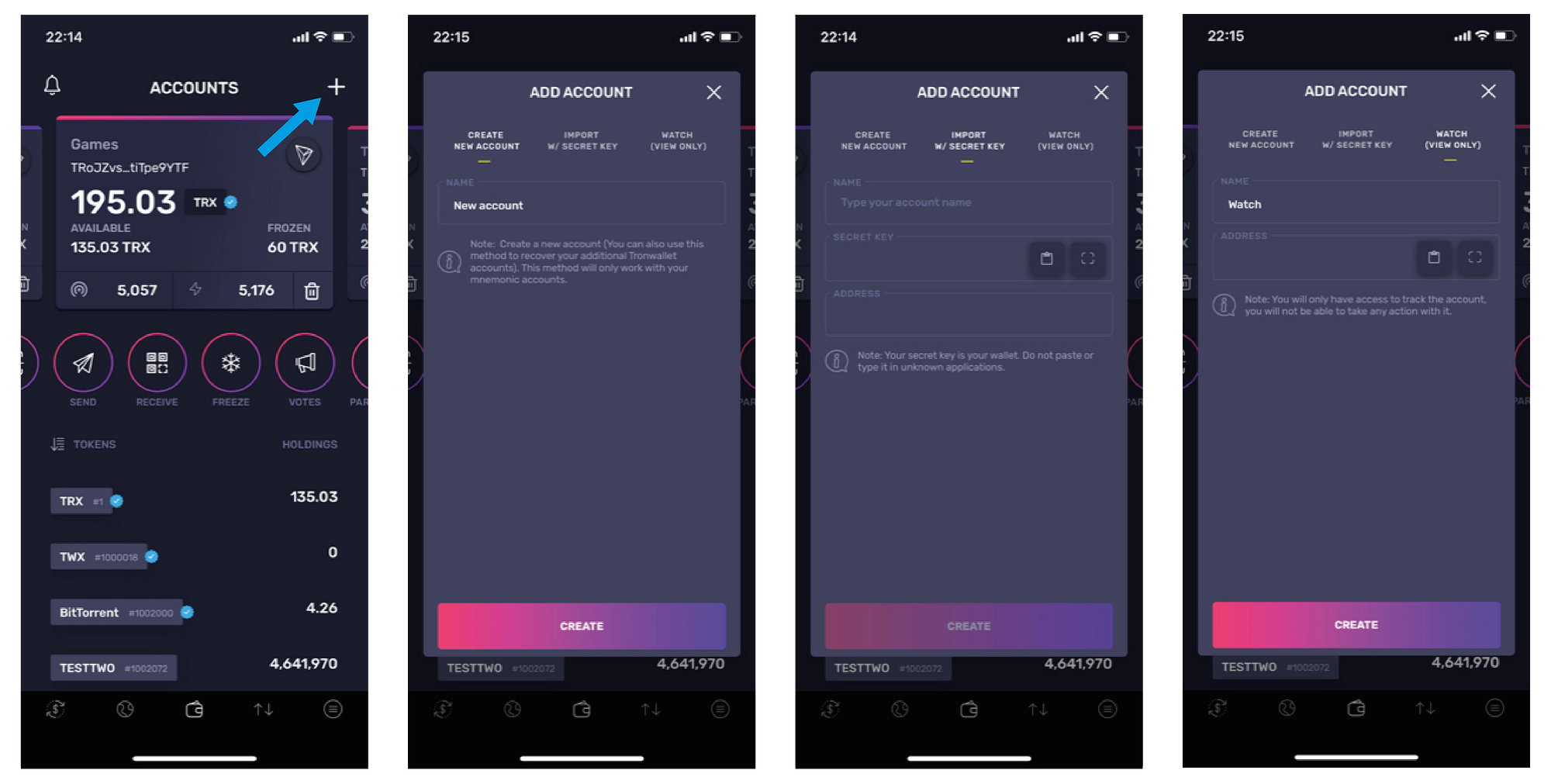 How to add a new account to your Tron Wallet | by TronWallet Support |  Medium