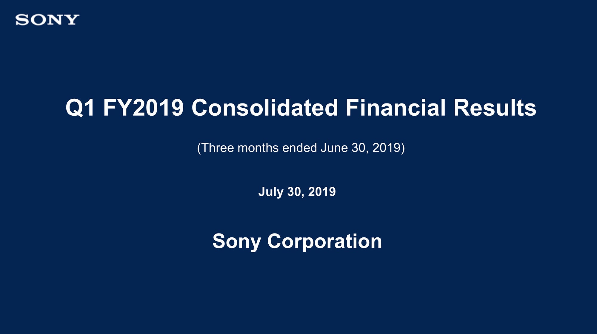 Detailed Sony Q1 2019 earnings breakdown | by Sohrab Osati | Sony  Reconsidered