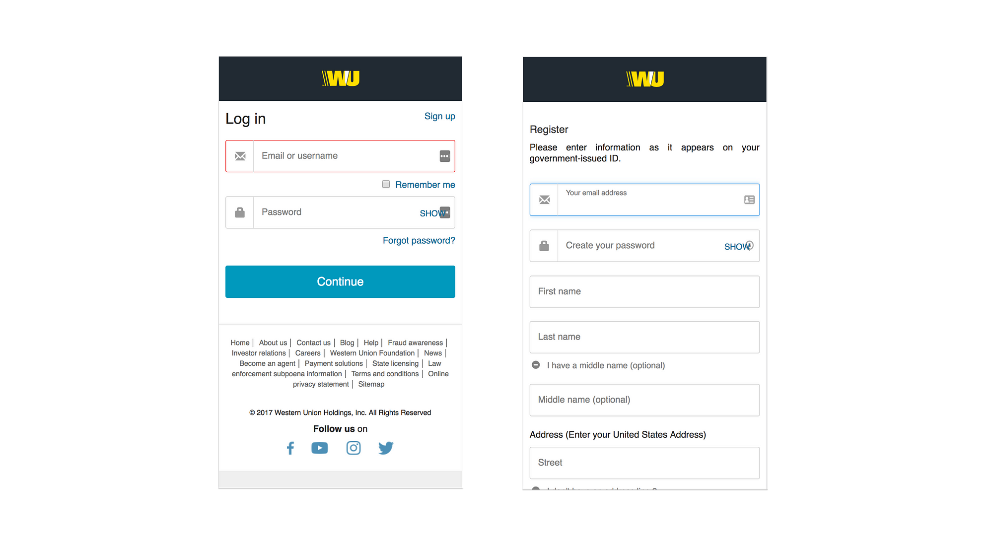 Western Union App Security Features