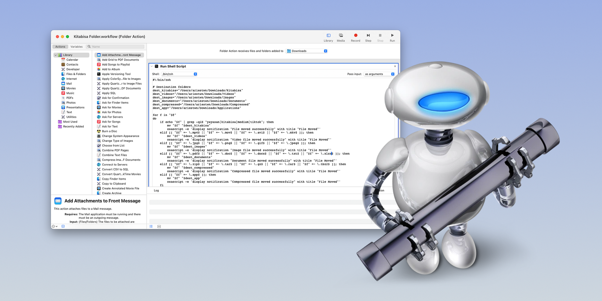 Convert a video file to a GIF using a MacOS Automator task