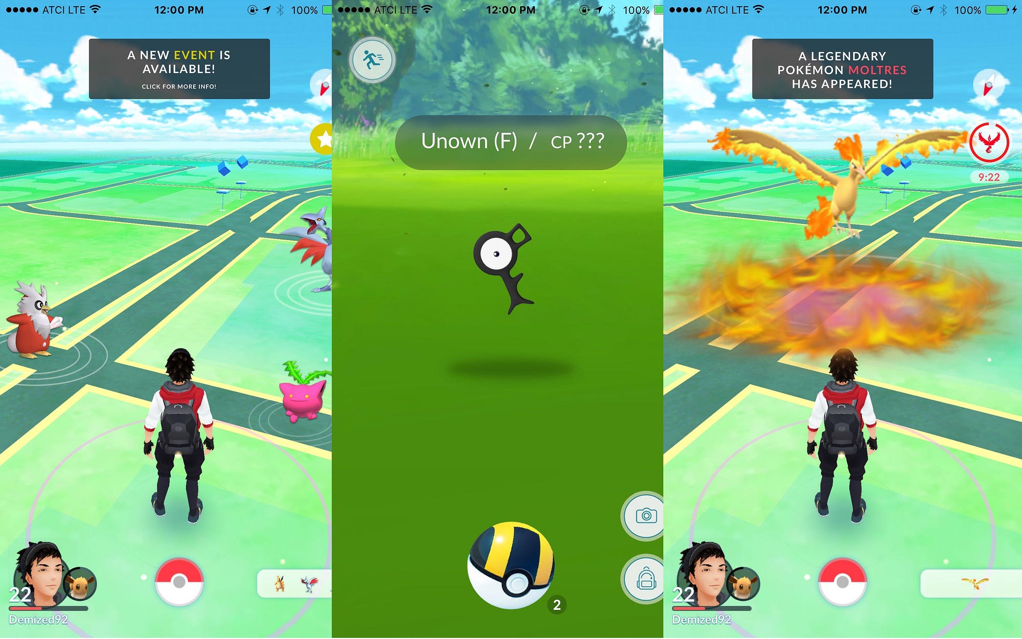Pokémon GO! — Legendary Birds & Unown Event Concept