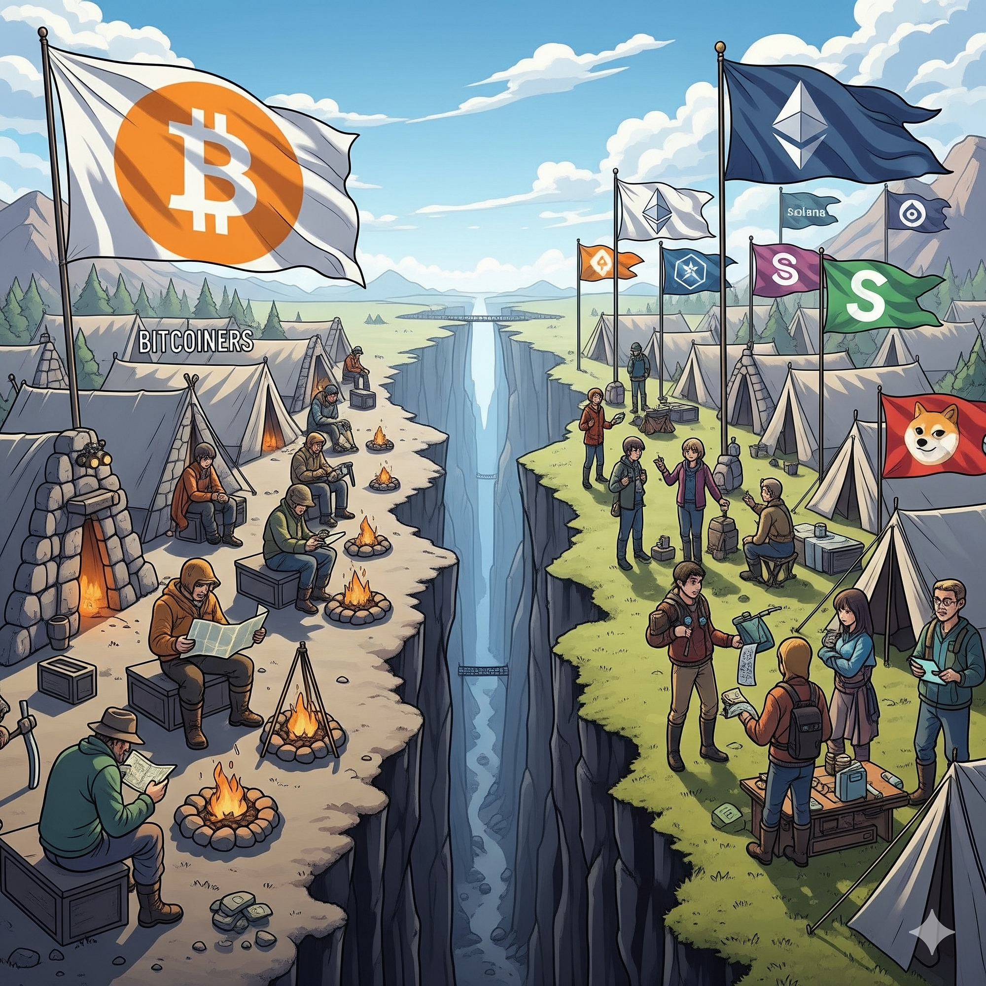 The Great Digital Asset Schism: A Philosophical Analysis of Bitcoiners and  Altcoiners | by Prosper Mwedzi | The Capital | Medium