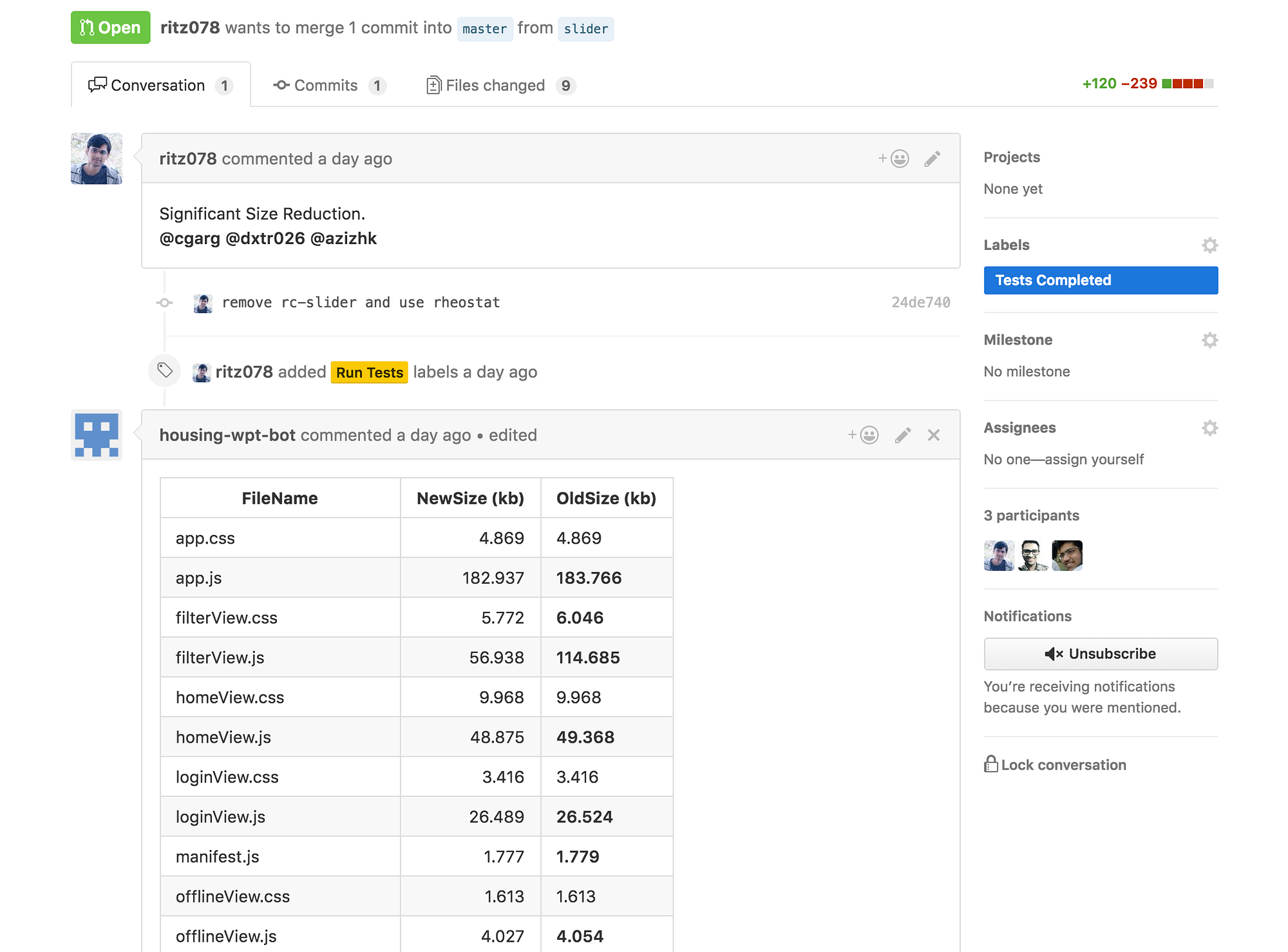 Webpagetest Github Site Optimization API | WebPageTest
