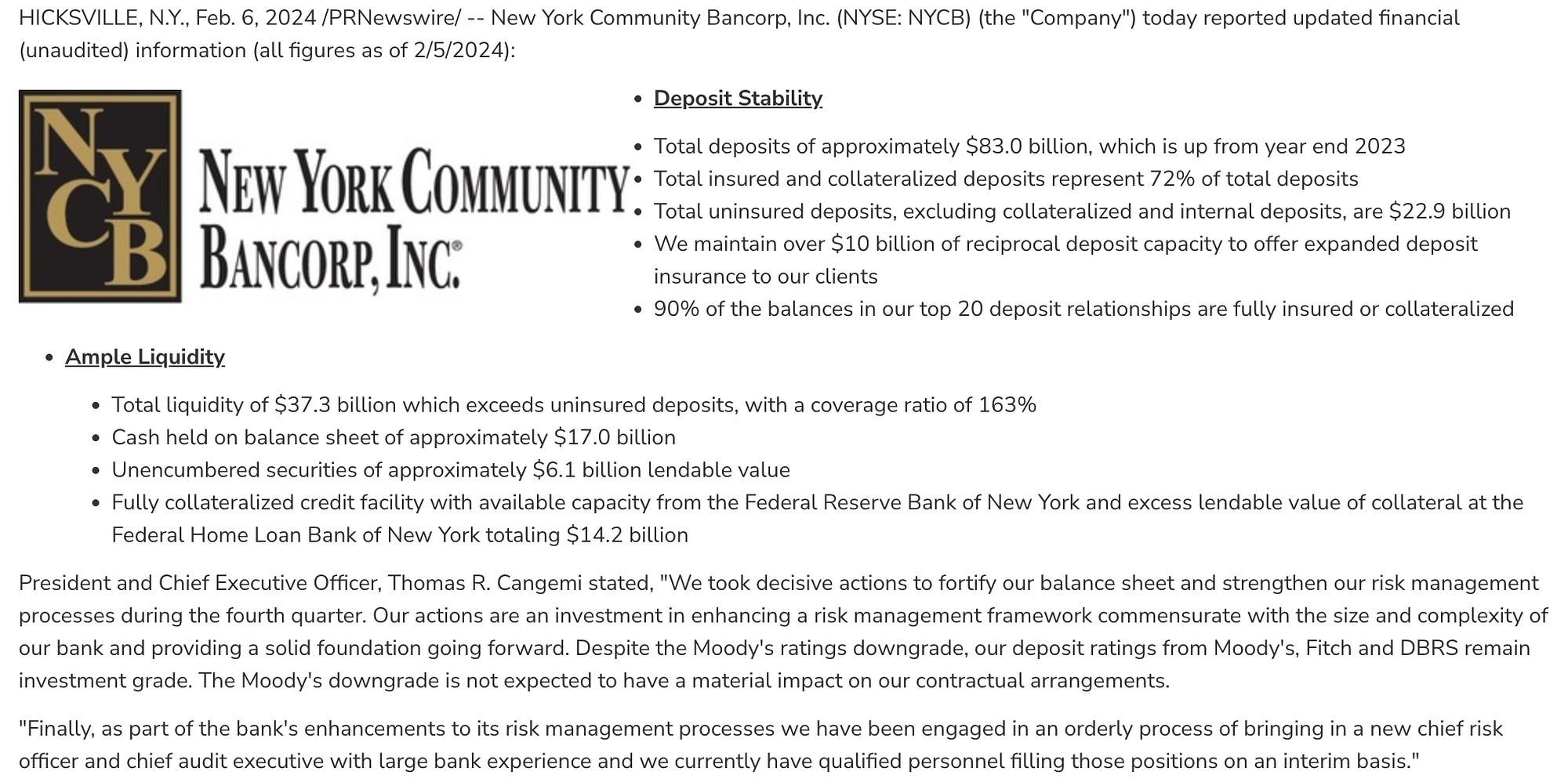 NYCB Will Survive… For Now. Shares of New York City Bank (NYCB)… | by Mark  Woodworth | Medium