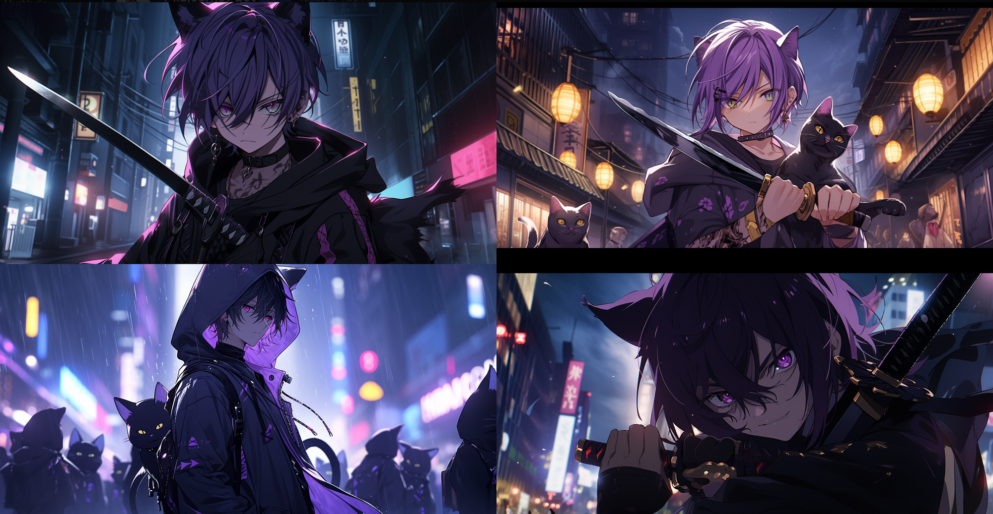 Aesthetic anime boy purple style profile photo