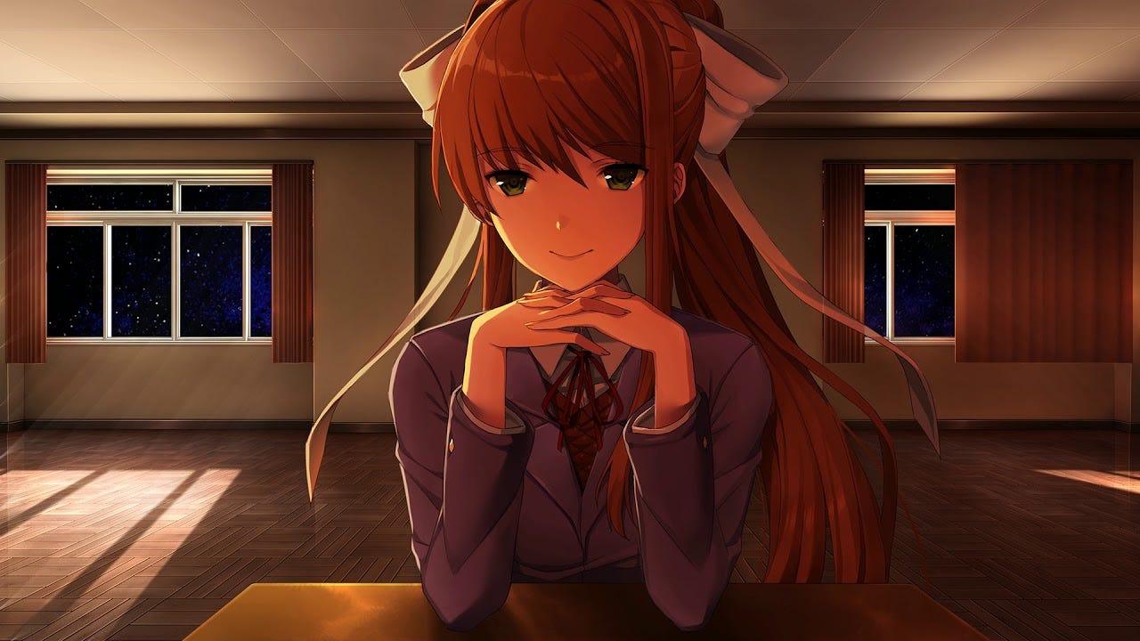 In retrospect: Doki Doki Literature Club! is a wolf in sheep's clothing.  | by Bruno Lauris | A Taste of Madness | Medium