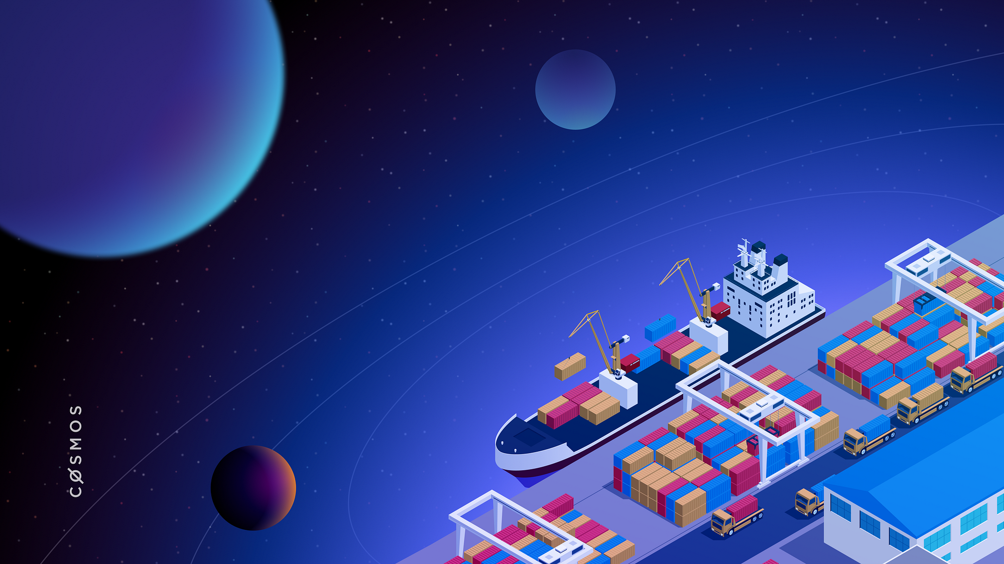 항구 도시, 코스모스 허브. 원작: The Cosmos Hub is a Port City… | by Josh Lee | Medium