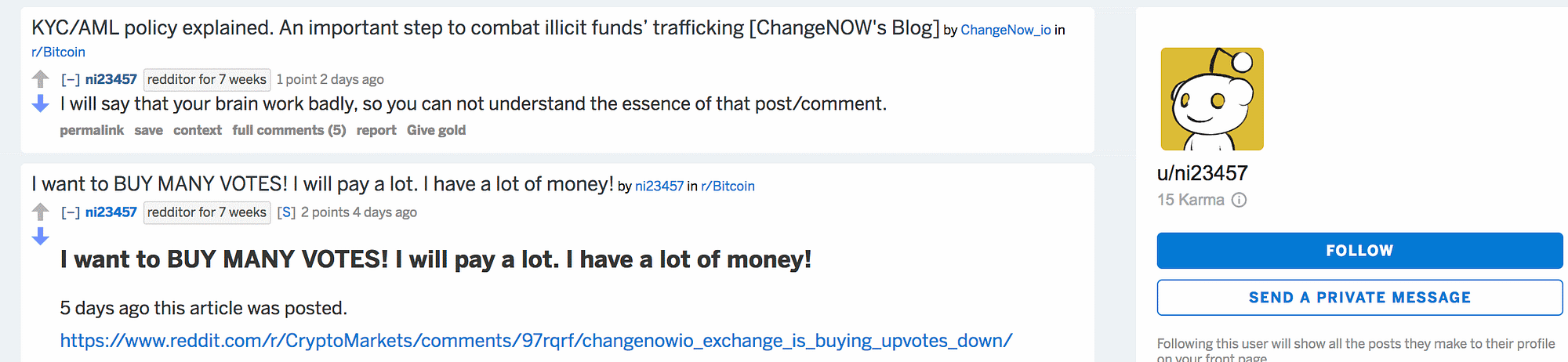 Changenow “scam” or review how ni23457 blackmails the exchange | by Nathan  Aren | Medium