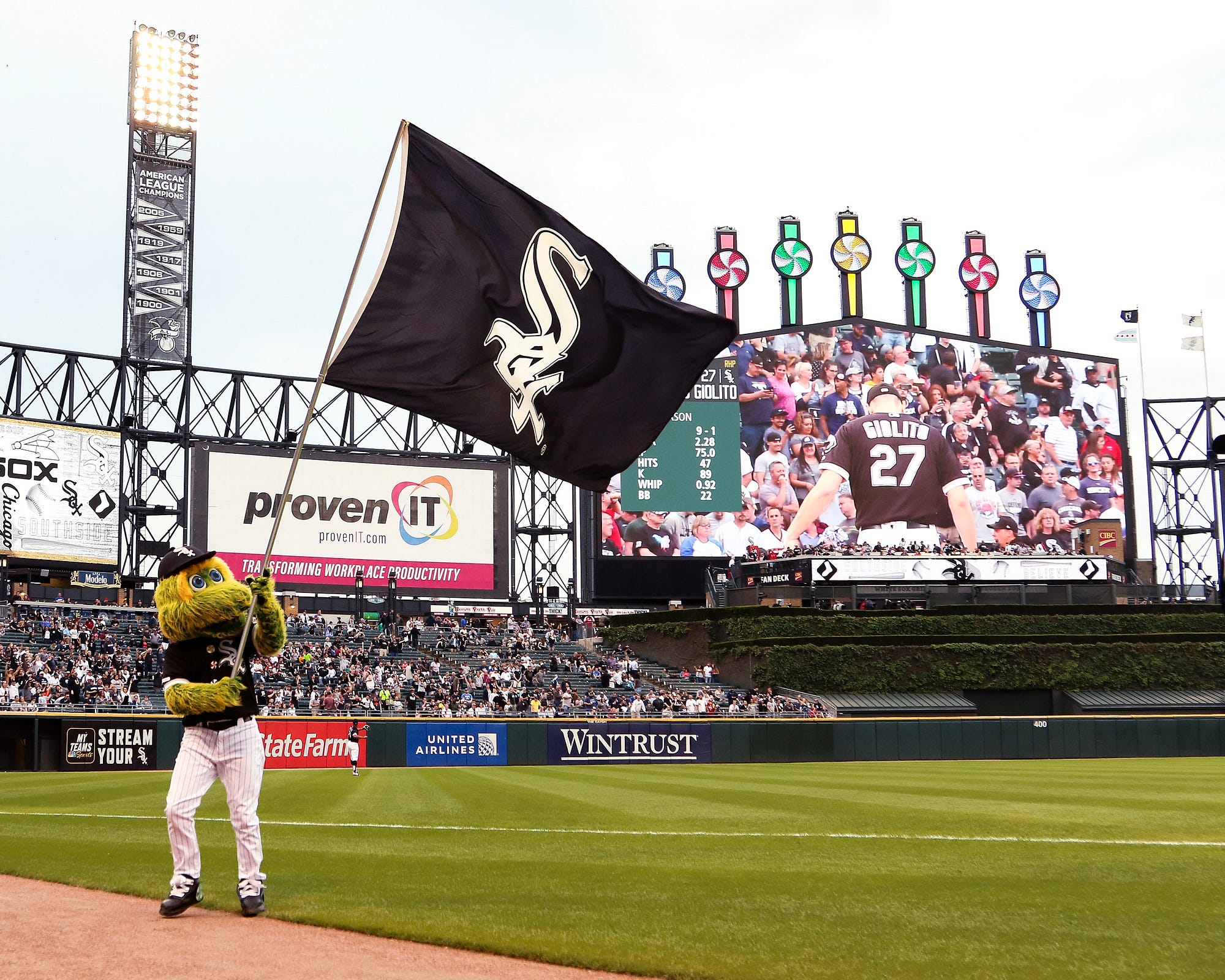 Download Chicago White Sox Logo On Field Wallpaper