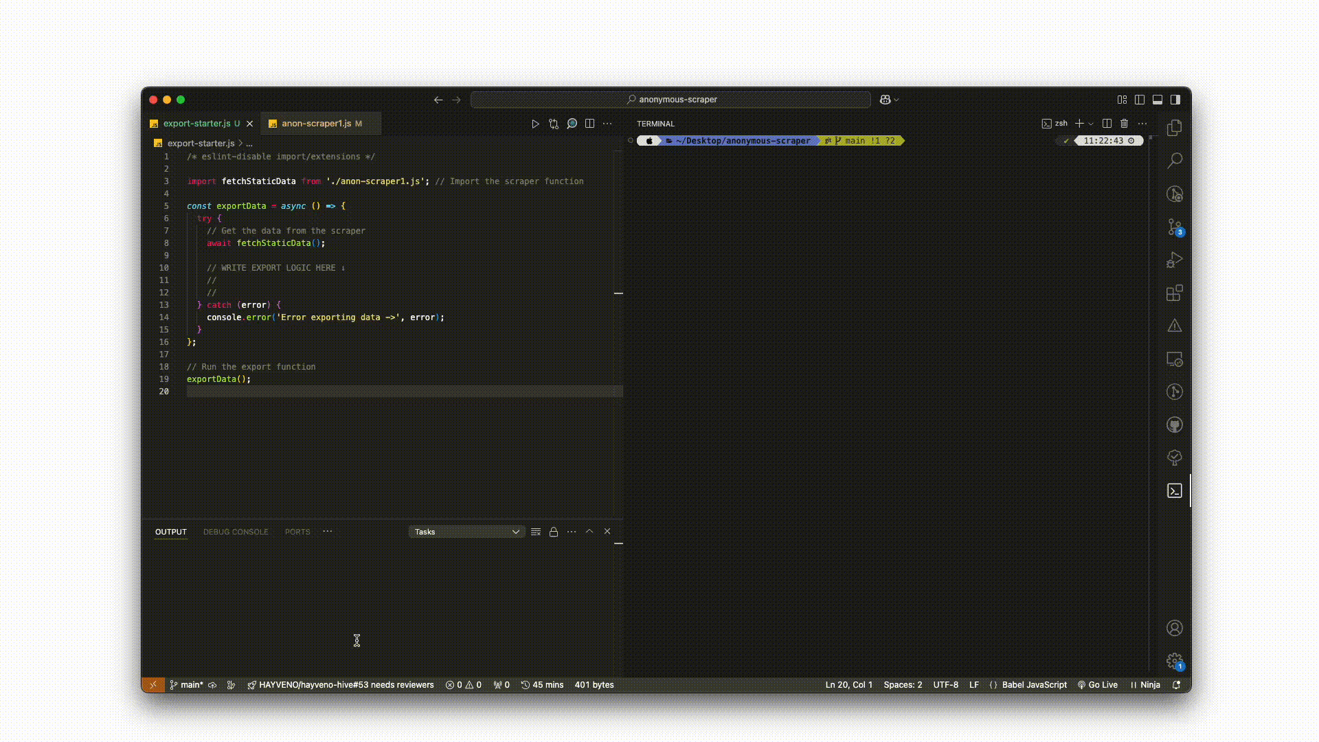 Getting started with export-starter