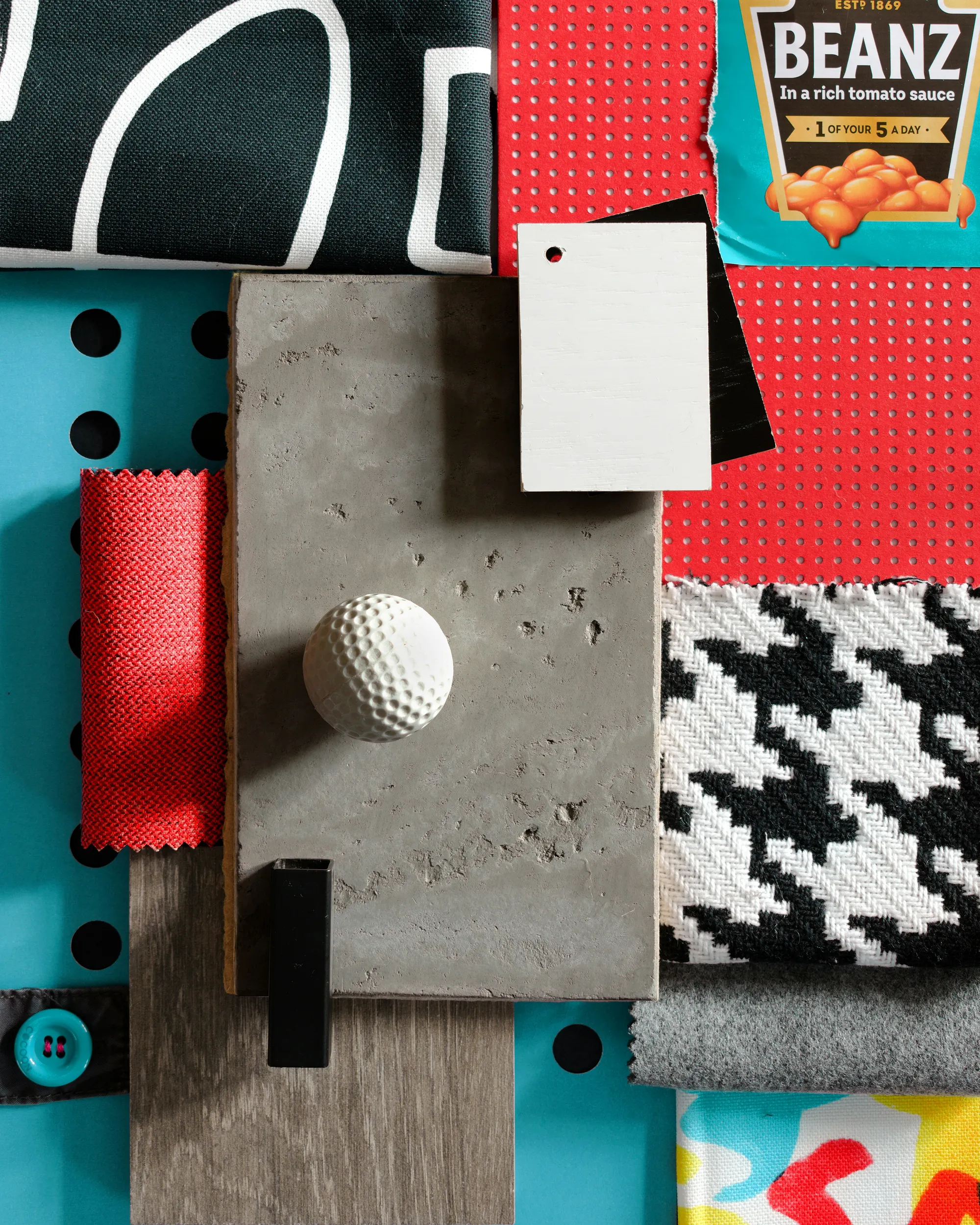 POP ART. Material board for an urban style interior. I create unique interiors- imaginative spaces built around the client's story...