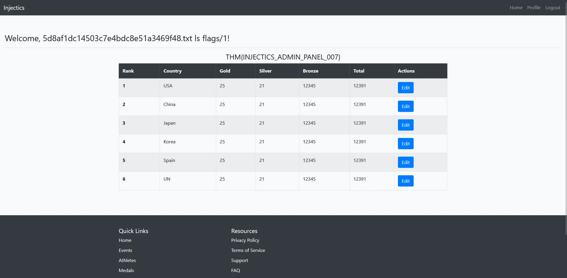 Contents of flags directory showing flag.txt file