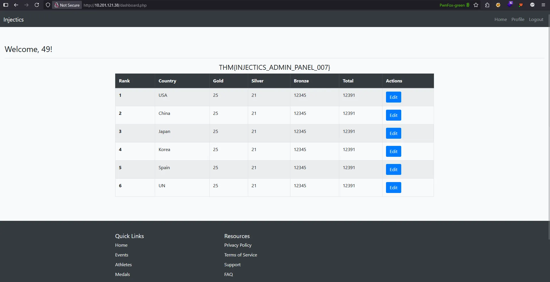 Dashboard showing mathematical evaluation result proving SSTI