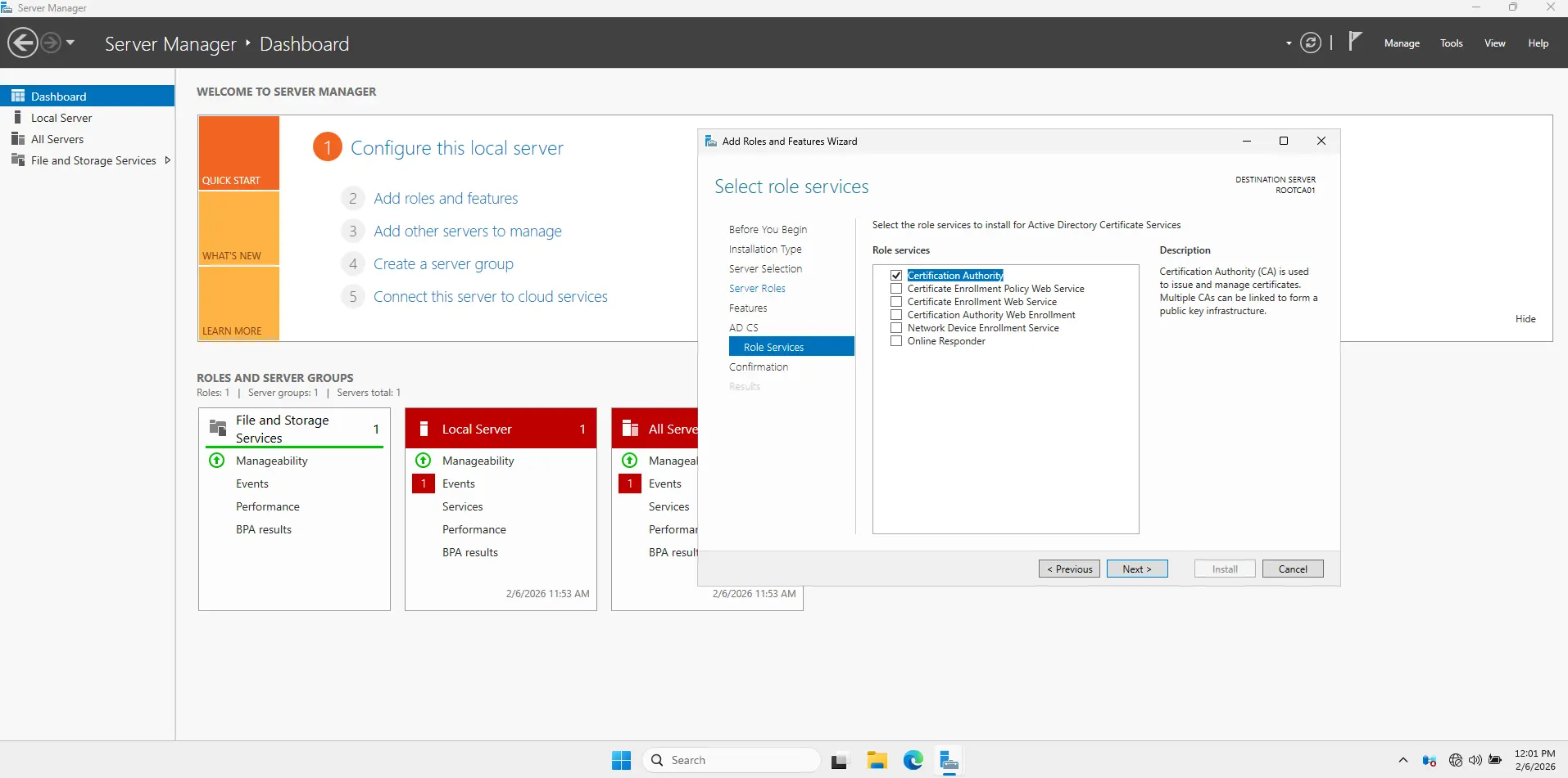 Website initial view