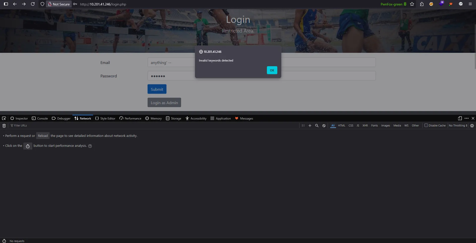Website initial view