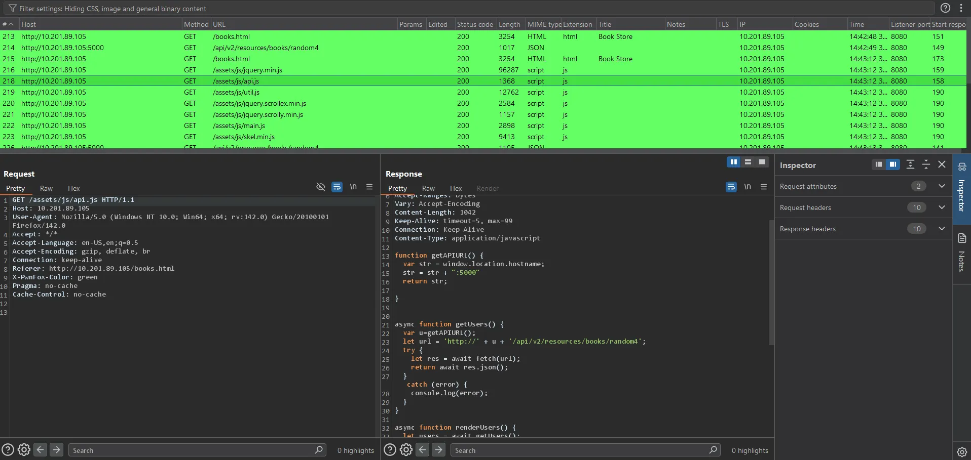 Website initial view