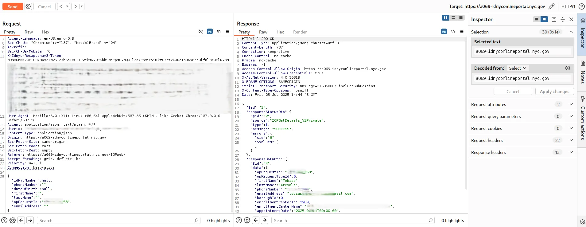 PoC screenshot (redacted)