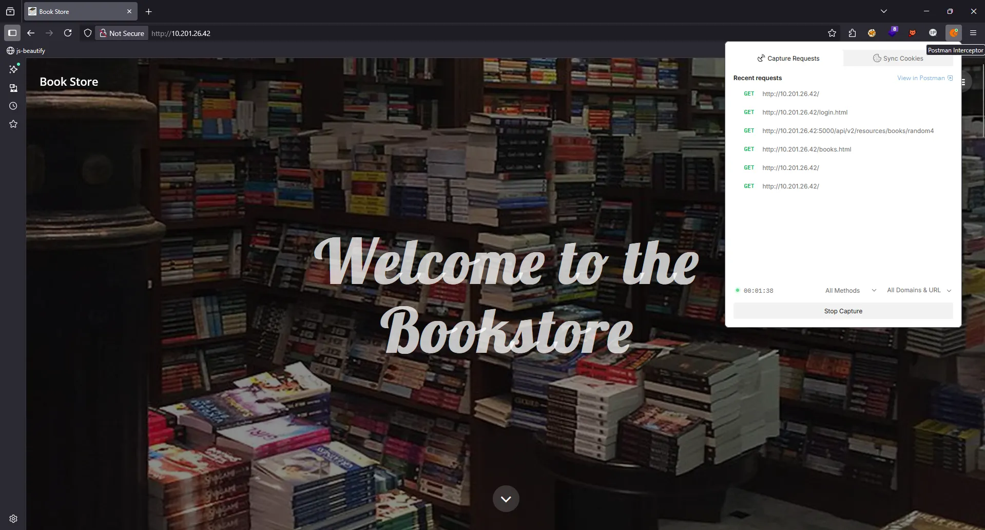 Website initial view