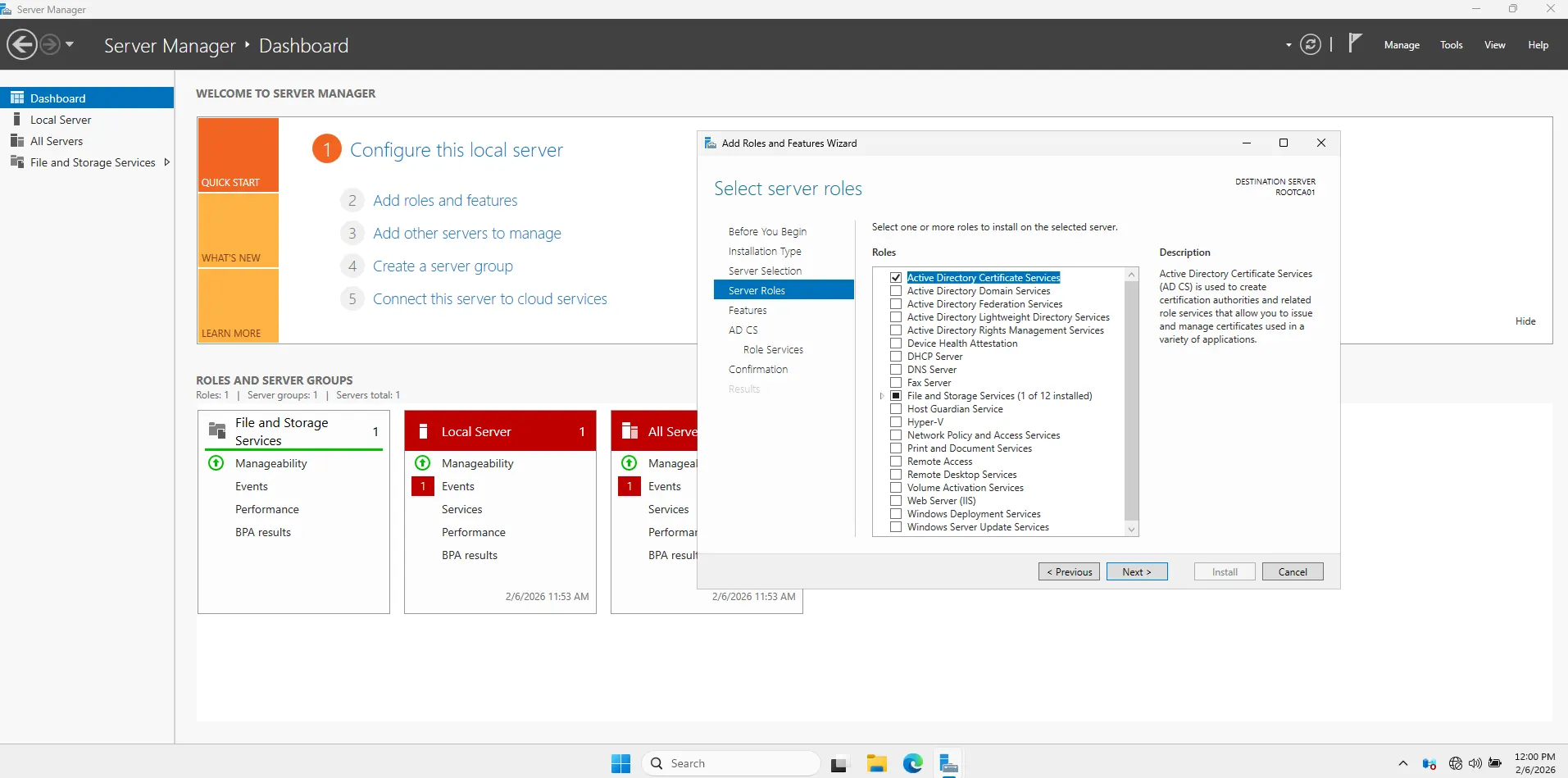 Website initial view