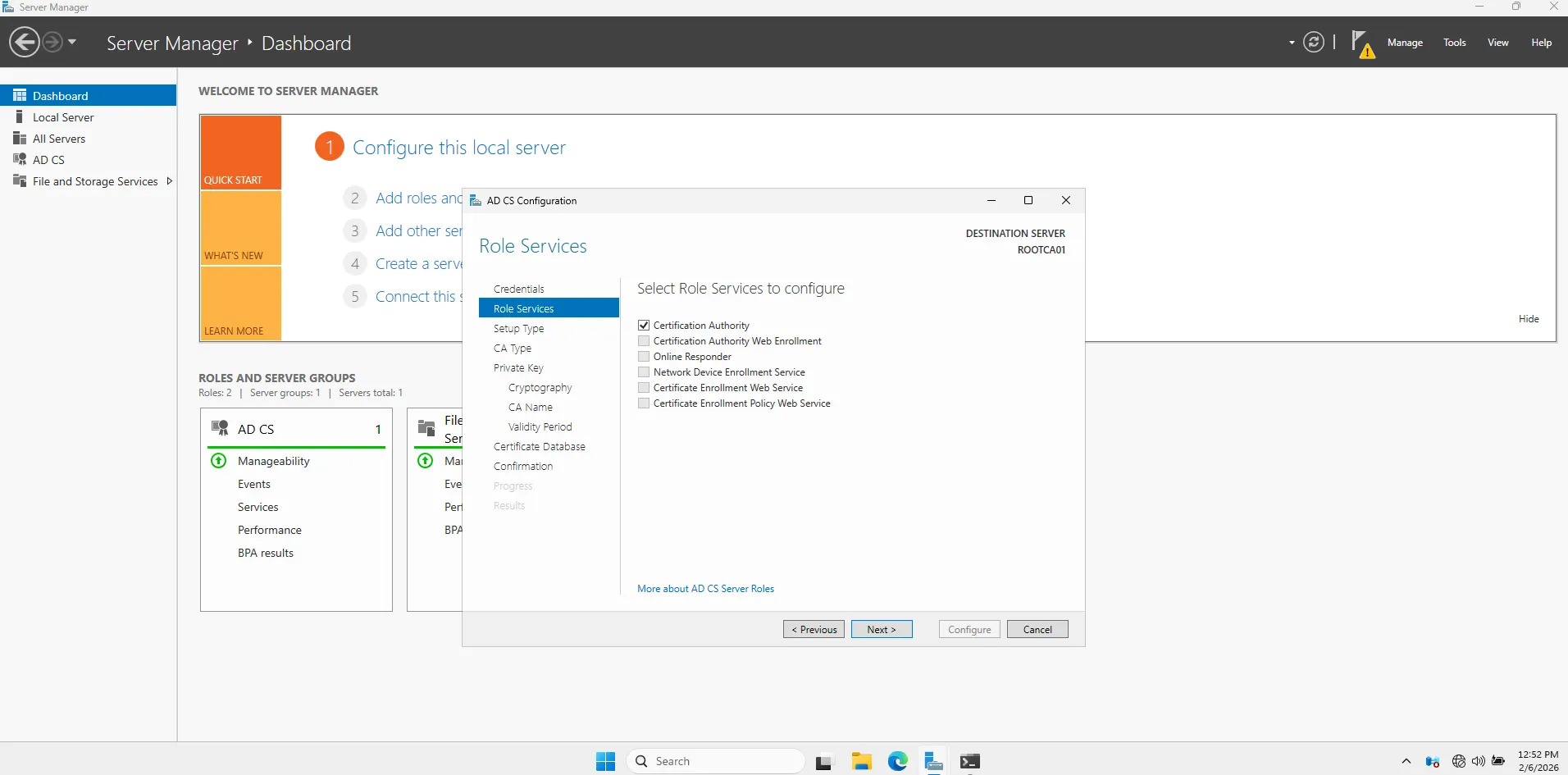 Website initial view