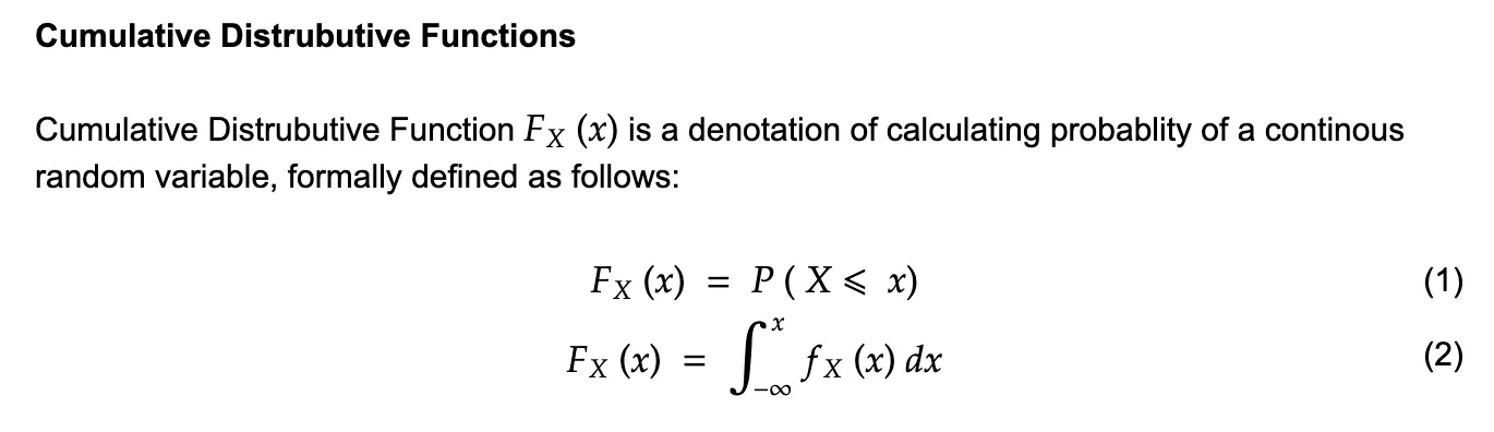 Cumulative Distributive Function