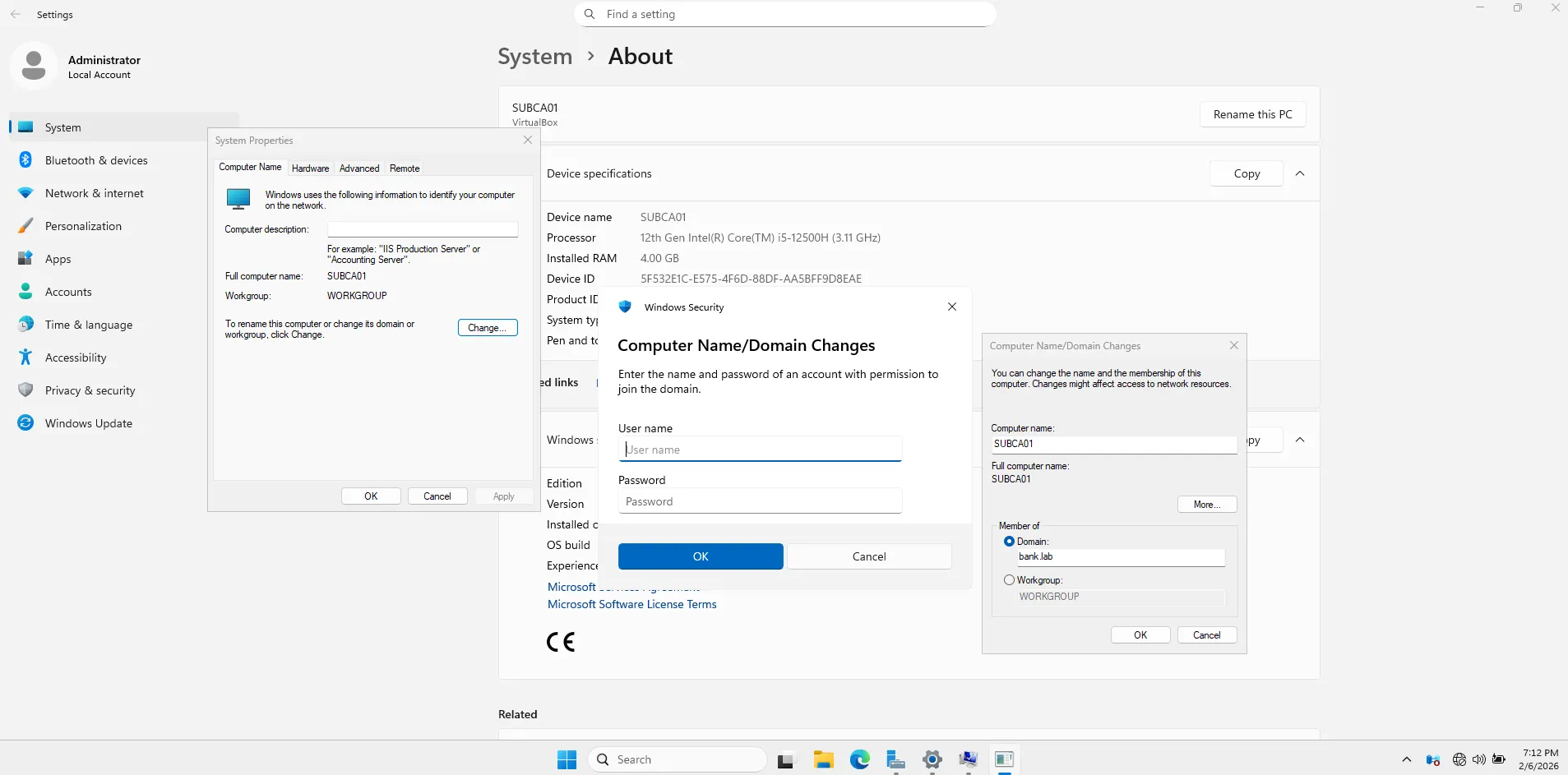 Website initial view