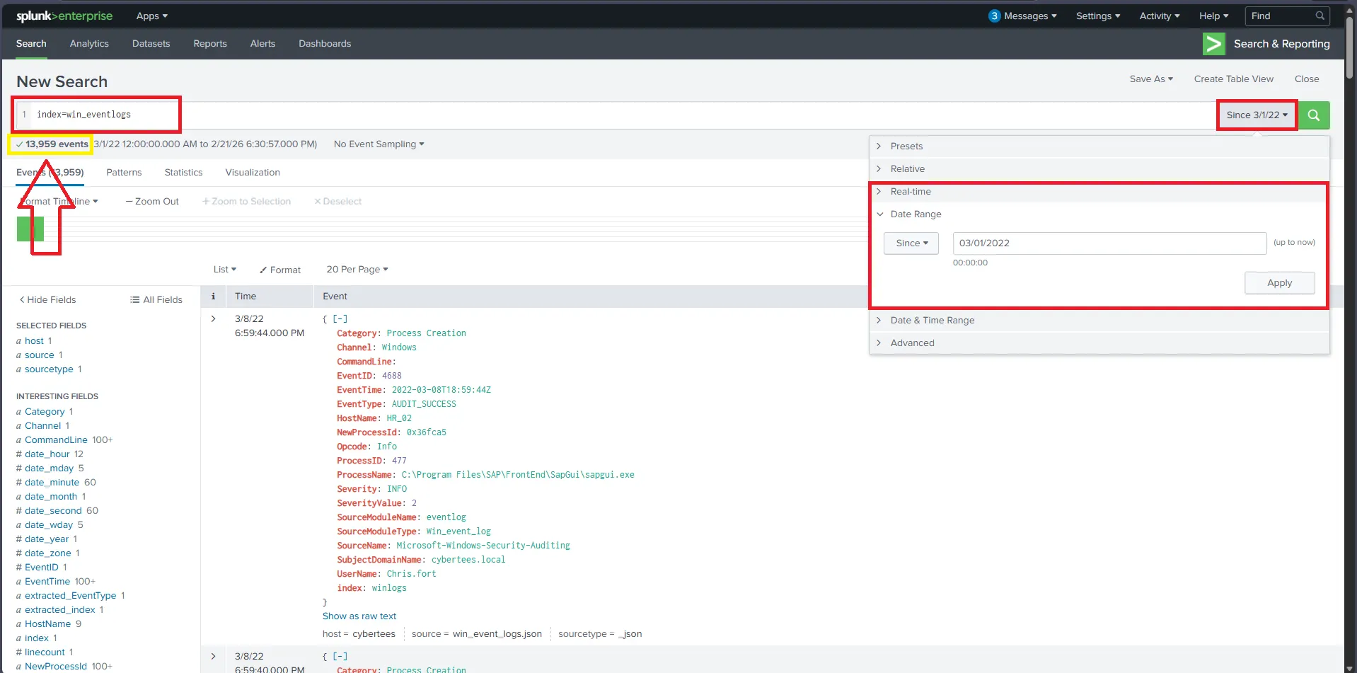 Website initial view