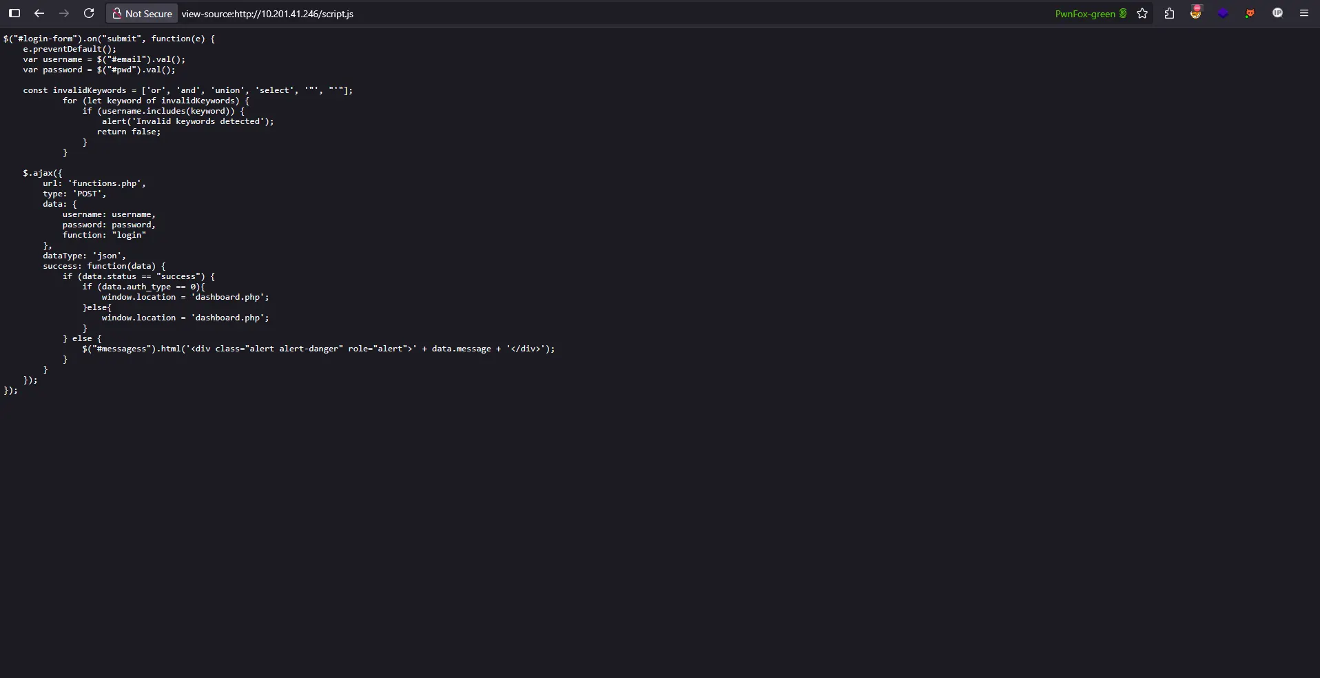 Website initial view