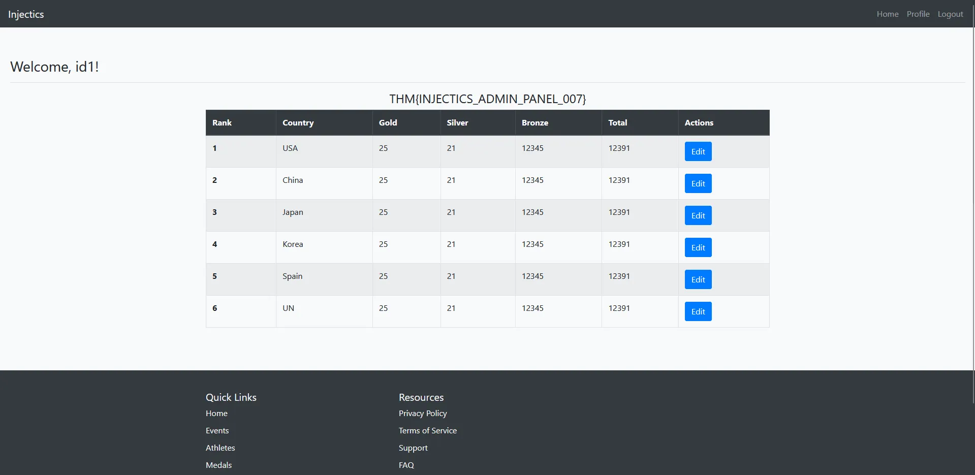 Failed system command execution showing literal output