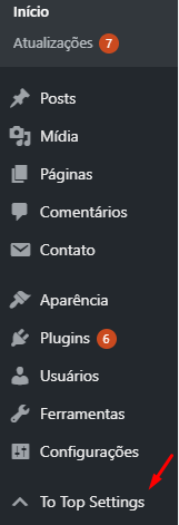 Figura 03: Plugin no menu esquerdo da plataforma. Fonte: Autoria própria.
