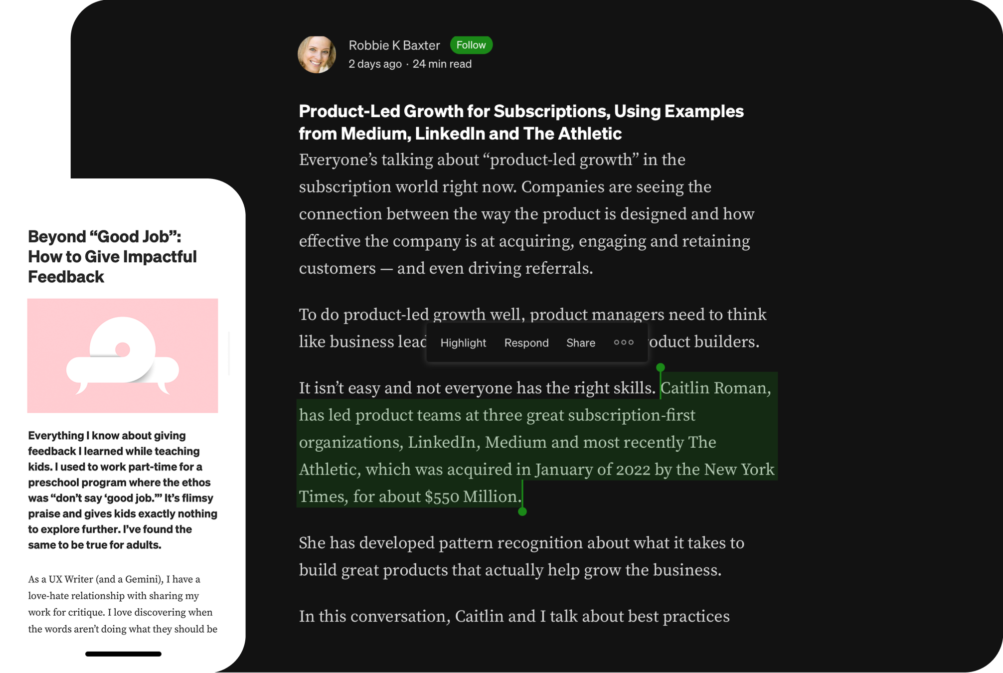 Preview of Medium stories