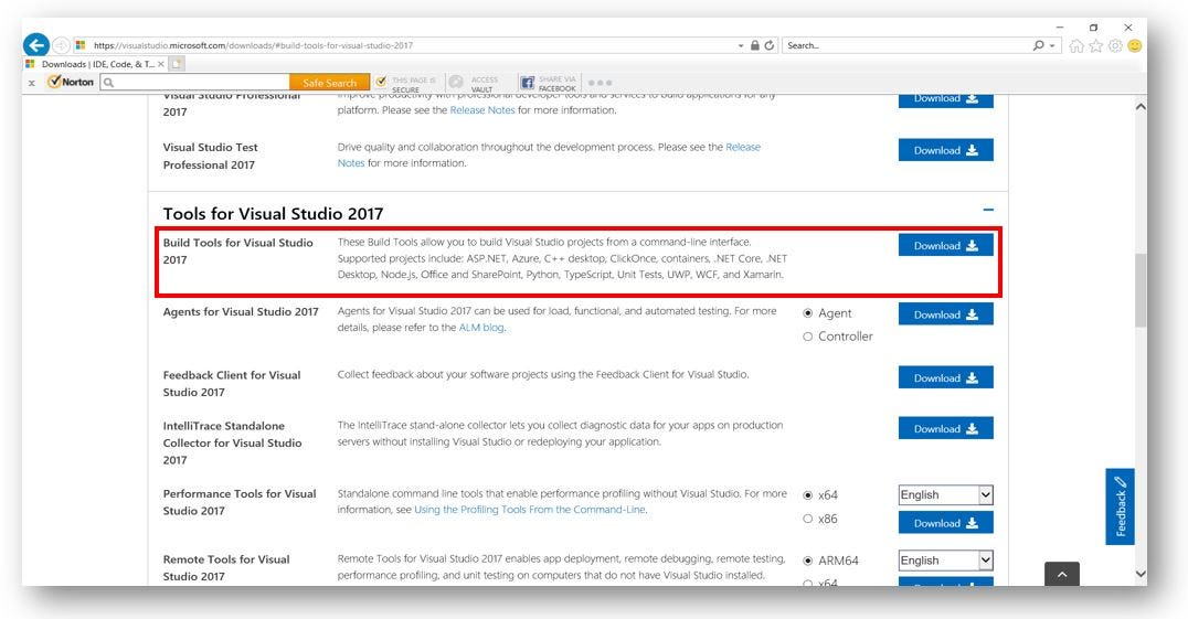 Microsoft c build tools. Microsoft c build tools