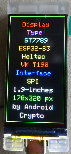 How to use the 1.9-inch TFT display of your Heltec Vision Master T190 ESP32-S3 board