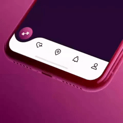 An image of my inspiration to implement the animation in flutter. A pinterest design gif of a bouncing ball with fluid motion.