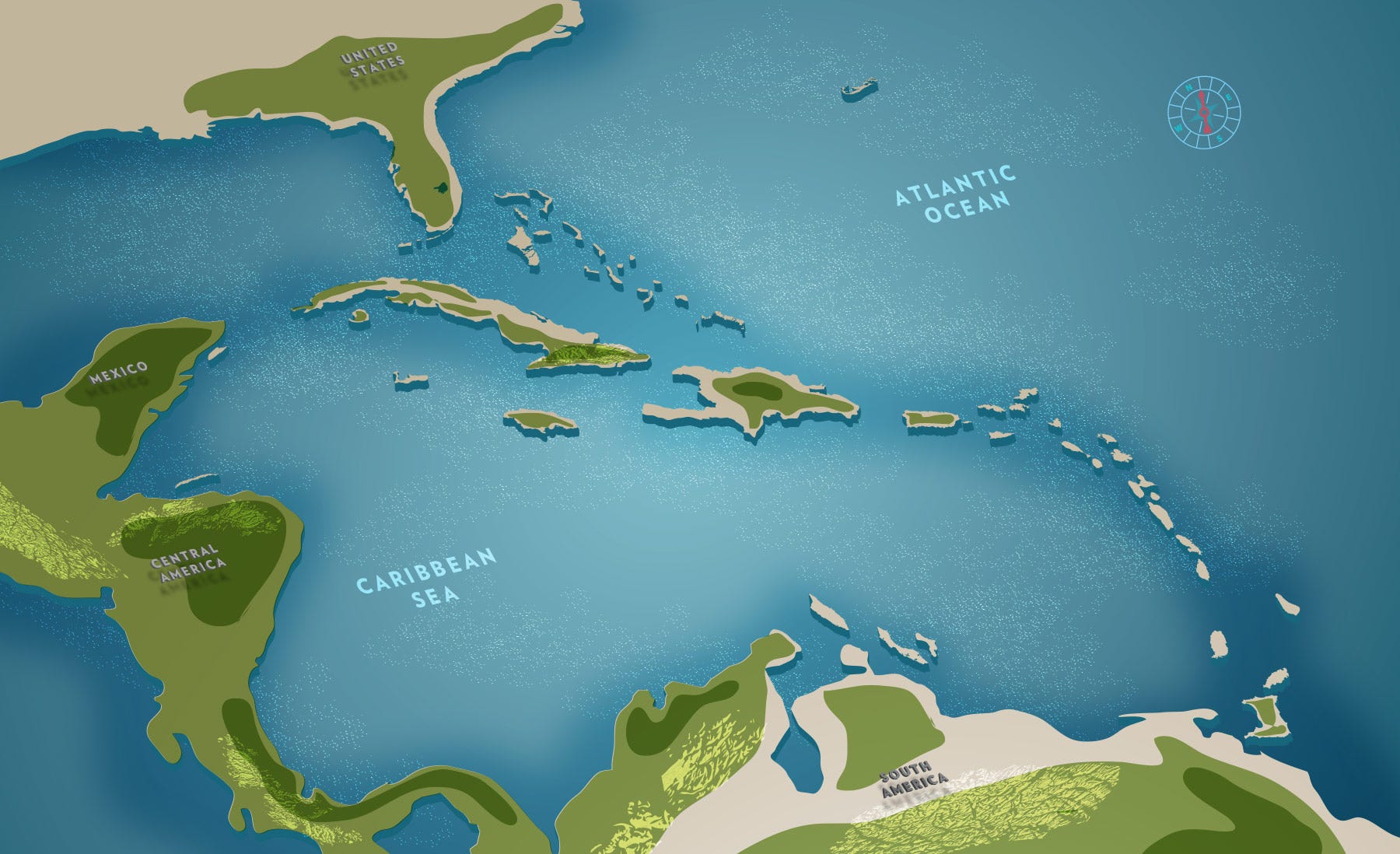 More world types. Острова Карибского моря на карте. Границы Карибского моря на карте.
