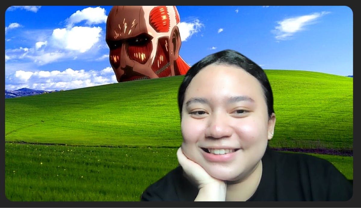 Colossal Titan shows up in the Windows XP wallpaper