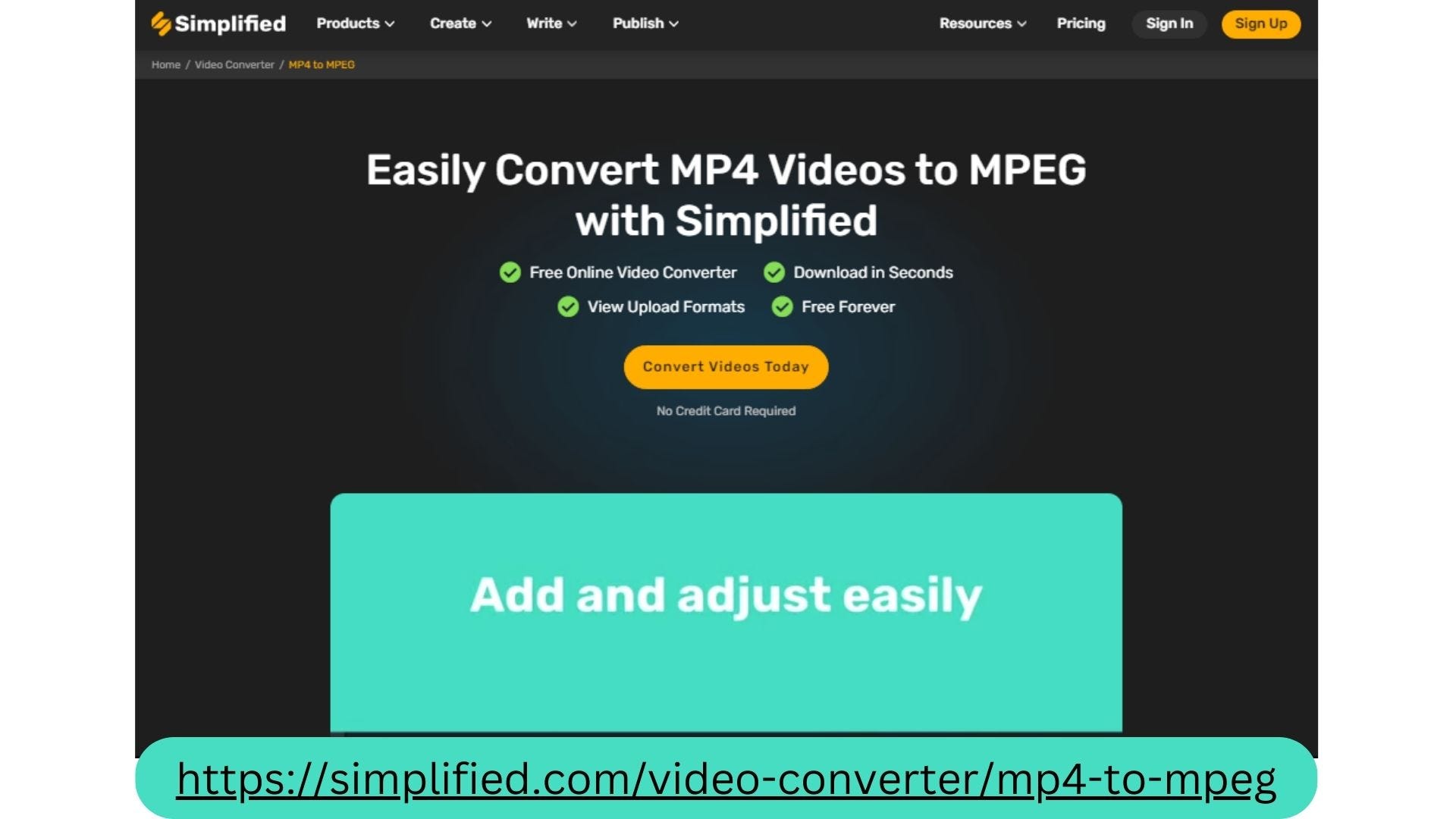 Covert mp4 to mpeg medium