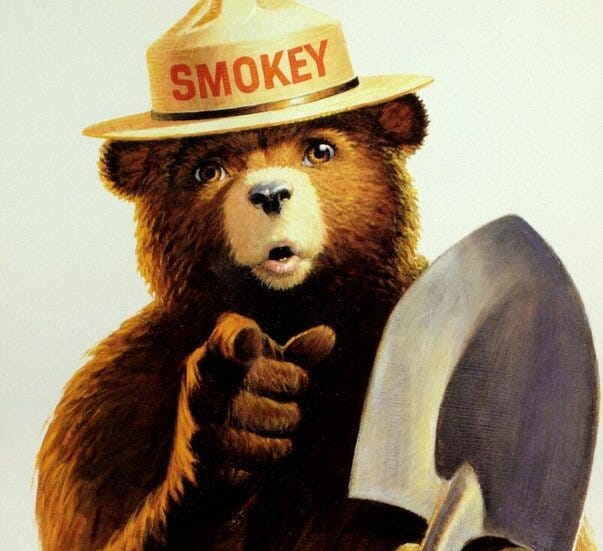 Smokey the Bear T Shirt – Medium