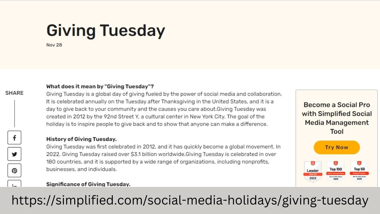 About &ndash; Giving Tuesday Glossary &ndash; Medium