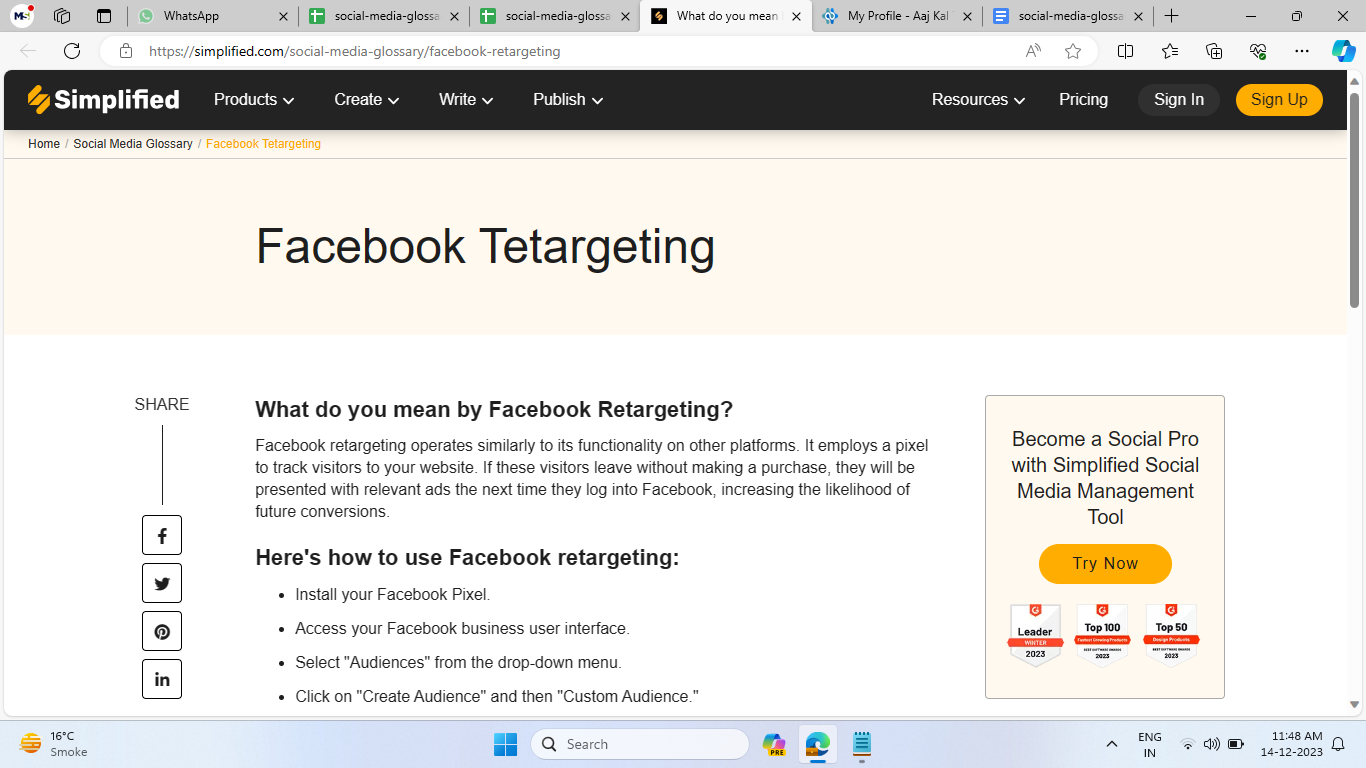 Facebook Retargeting Glossary – Medium