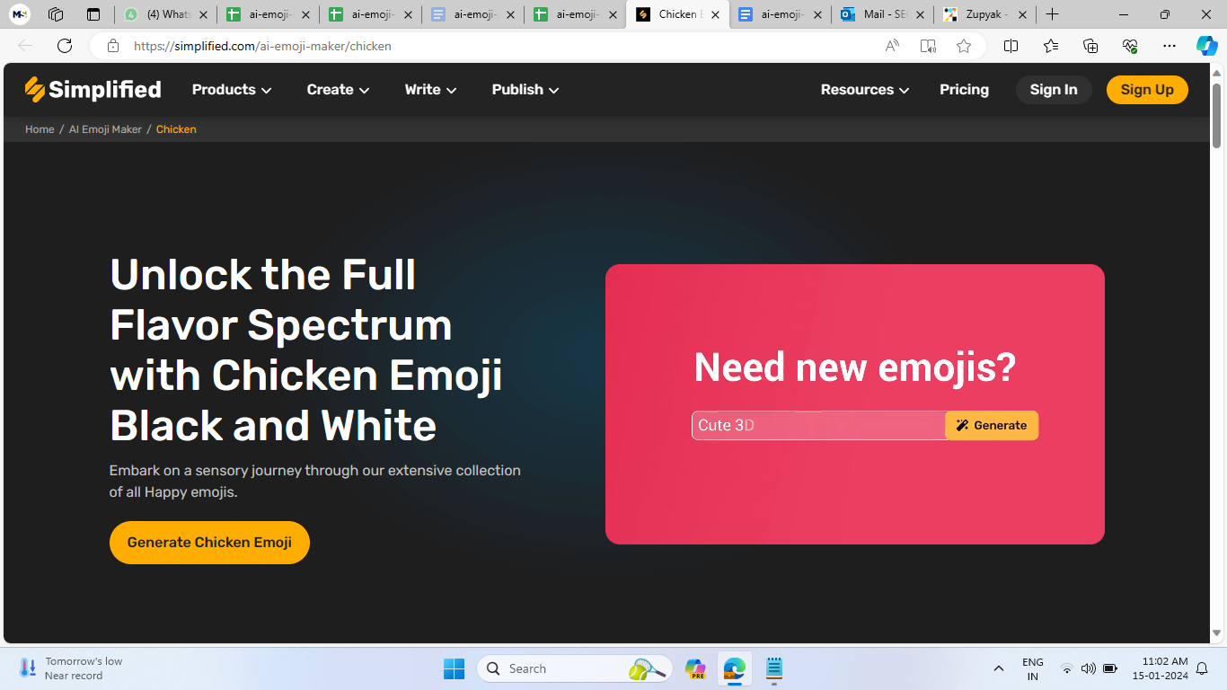 Chicken Emoji Maker Medium