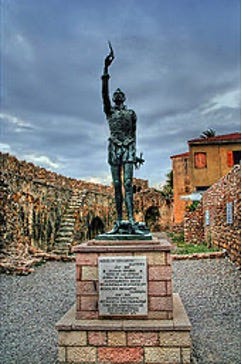 Statue of Miguel de Cervantes at the Harbor of Nafpaktos