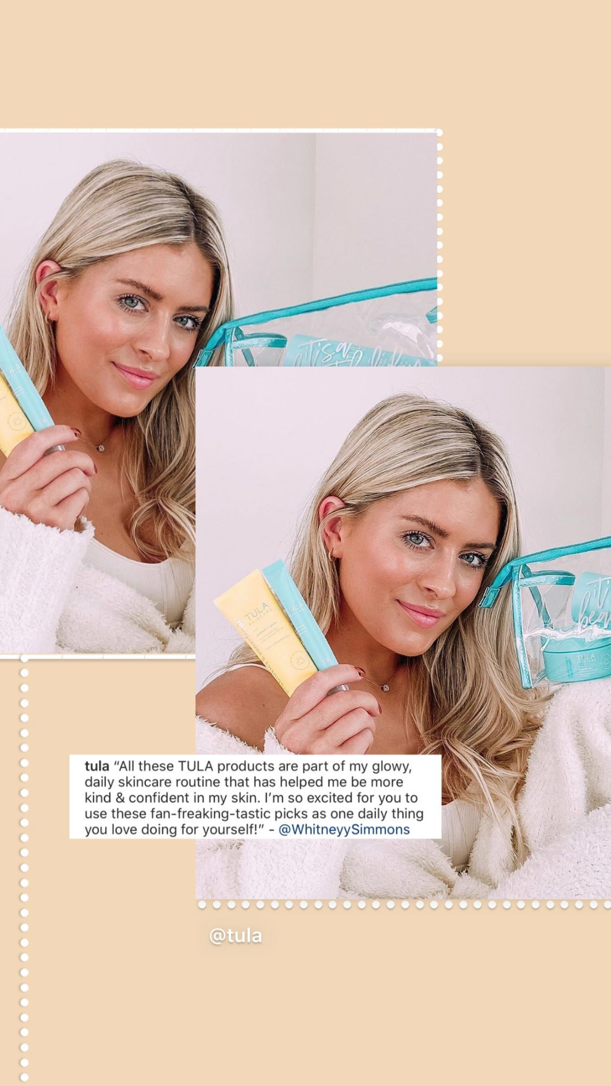 Whitney Simmons and Tula Skincare, by Nichole Celotto
