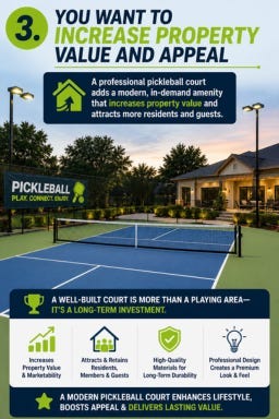 Increase Property Value by build pickleball court in your property aerea