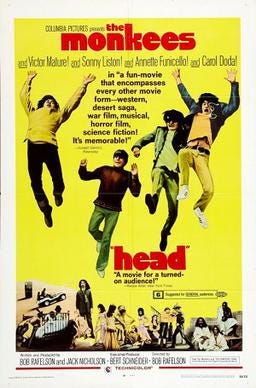 Favorite Film #41, 1968: Head. Directed by Bob Rafelson